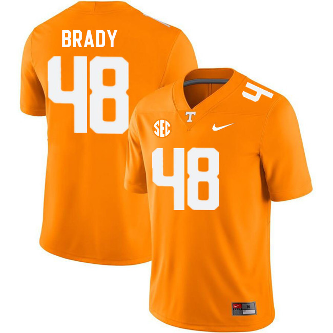 Men #48 Bennett Brady Tennessee Volunteers College Football Jerseys Stitched Sale-Orange